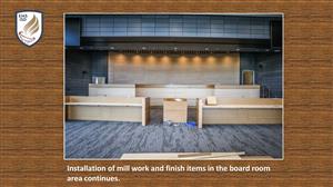 millwork installed in board room